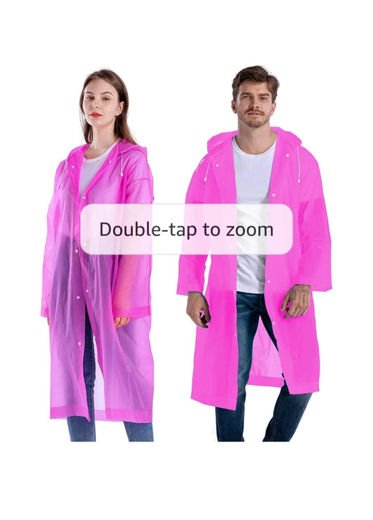 Raincoat for Men & Women | Unisex Hooded Full Sleeves Lightweight Poncho | Reusable Rain Wear