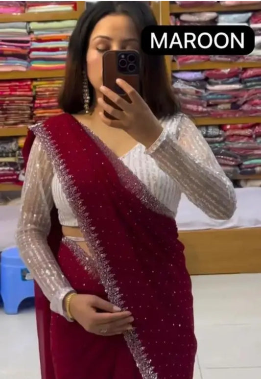 Georgette saree D_S_LAVENDER