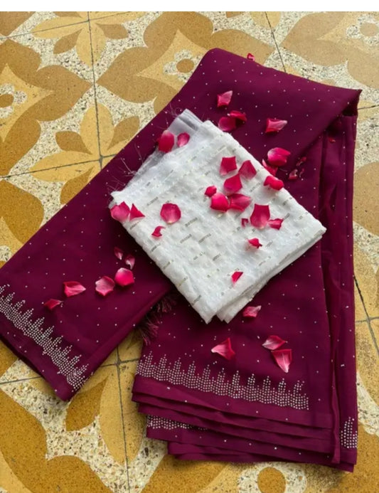 Georgette saree D_S_LAVENDER