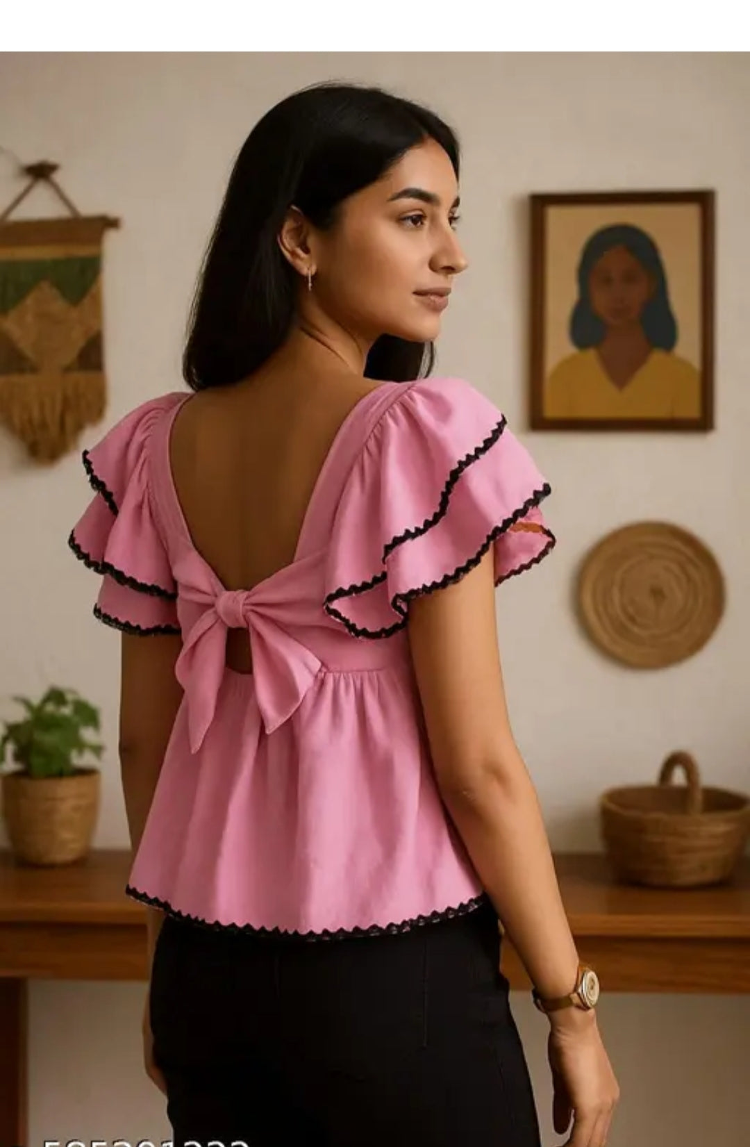 Stylish Puff sleeves tiered blouse top