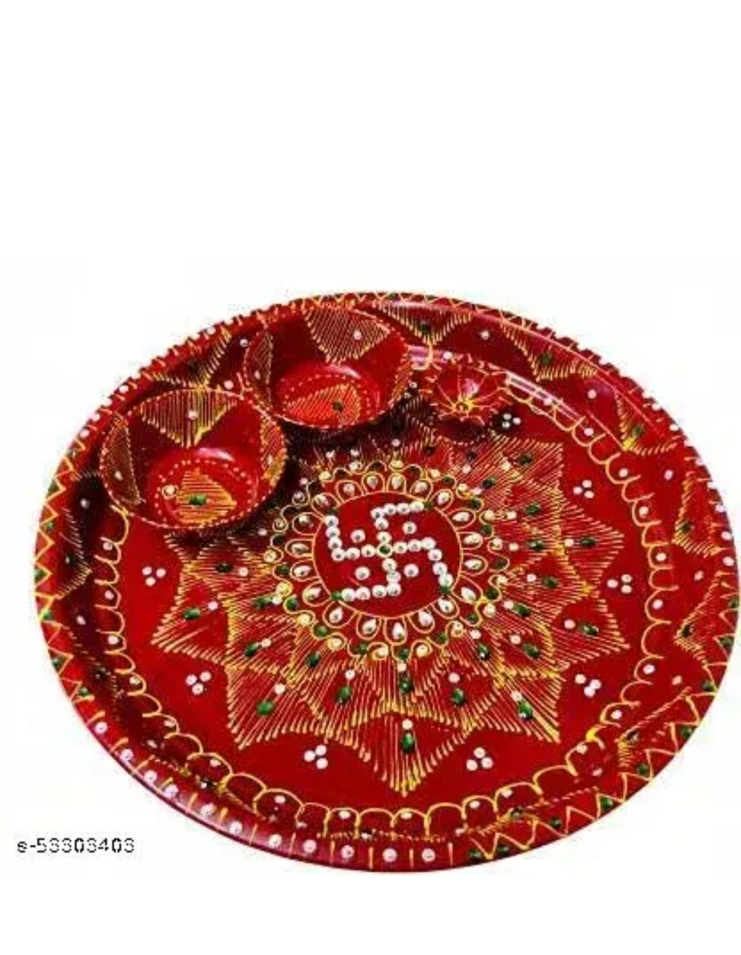 Rockfield Karwa chauth thali Set| karwachauth puja thali Set | Pooja Thal | Lota/Kalash | Channi for Karwa Chauth Pooja, (Thali, Channi, Kalash, Diya, Akshat)