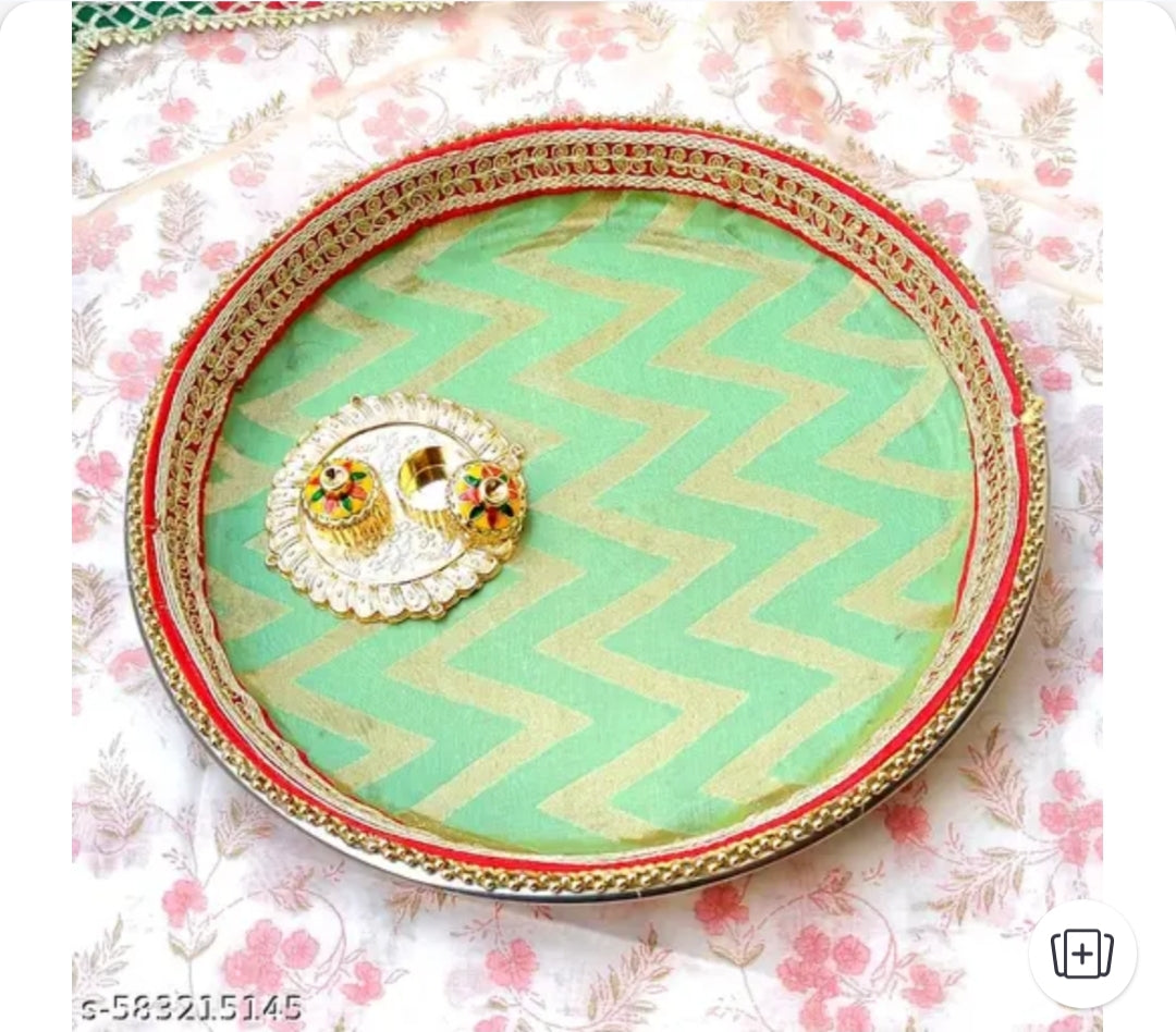SBC Decorative Pooja Thali | Diwali Pooja, Ganesh Pooja And Other Religious Pooja Thali Set | Special Karwa Chauth Gift For Wife