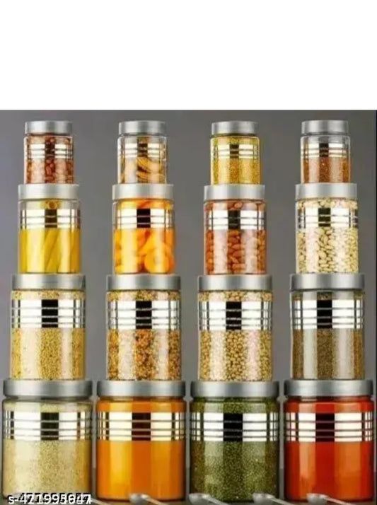 16 PCS SILOVERLINE CONTAINER , WITH SPOON
