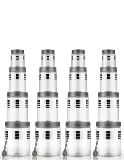 16 PCS SILOVERLINE CONTAINER , WITH SPOON