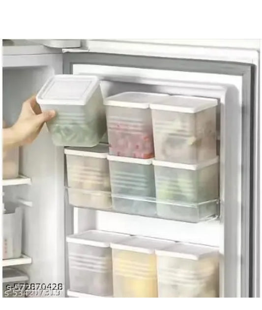 Fridge Storage Boxes (Pack of 6) Freezer & Refrigerator Organizer Containers Kitchen Storage Container Set Kitchen Accessories Items for Home 1200 ml