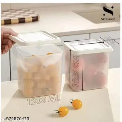 Fridge Storage Boxes (Pack of 6) Freezer & Refrigerator Organizer Containers Kitchen Storage Container Set Kitchen Accessories Items for Home 1200 ml