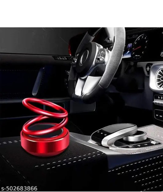 Oblivion Round Solar Car Perfume Diffuser 1 Pc Automatic Rotating Aromatherapy With Natural Fragrance Disc, Spill-Proof, Long-Lasting Alloy Body & Crystal Design, 360 Auto Rotation For Car