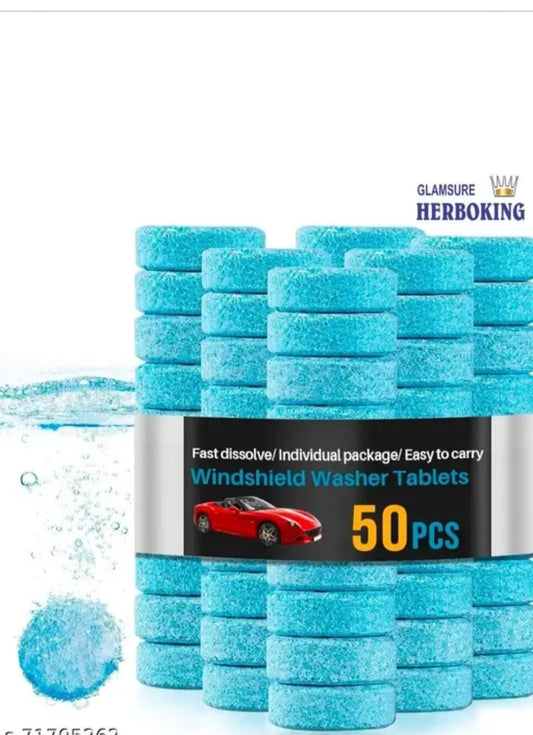 Glamsure Car Accessories 50 PCS/1Set Car Wiper Detergent Effervescent Tablets Washer Auto Windshield Cleaner Glass Wash Cleaning Compact Concentrated Tools