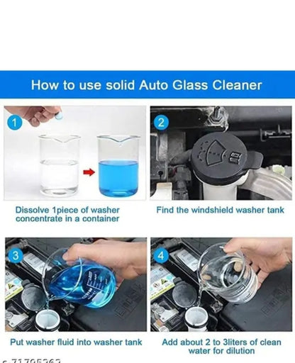 Glamsure Car Accessories 50 PCS/1Set Car Wiper Detergent Effervescent Tablets Washer Auto Windshield Cleaner Glass Wash Cleaning Compact Concentrated Tools