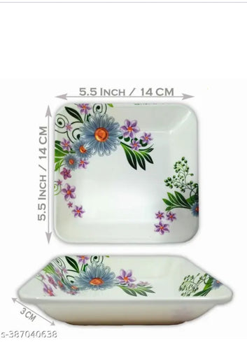 Elevate Your Dining Experience with our 12-Piece Melamine Quarter Plate Set - Perfect for Serving Snacks, Meals, and More!