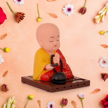 Solar Powered Sitting Buddha Statue | Moving Head And Hand (1 Pc  Medium)