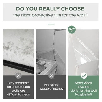 Transparent Wall Protection Film | Self-Adhesive Electrostatic Guard (Buy 1 Get 1 Free)