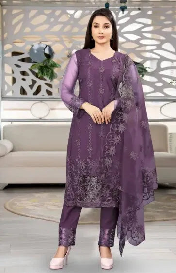 Women’s Net Kurta Set with Dupatta & Bottomwear – Elegant Ethnic Ensemble