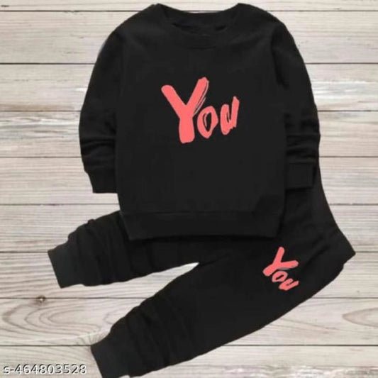 Cotton Blend Printed Clothing Set for Kids – Black (0-1 Years)