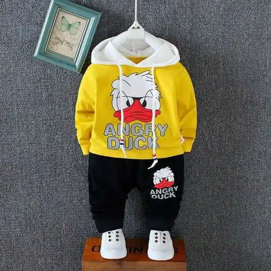 Boys Full Sleeves Tracksuit - Mustard & Black (Ages From 3–8 Years)