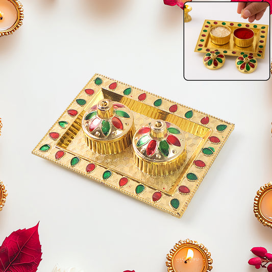 Special Puja Thali, Kumkum Thali Holder, Pooja Return Gift