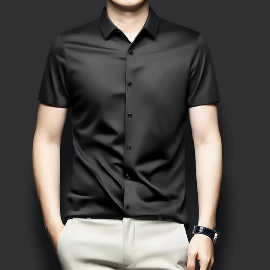Men’s Satin Half Sleeve Formal Shirt – Regular Fit Elegance