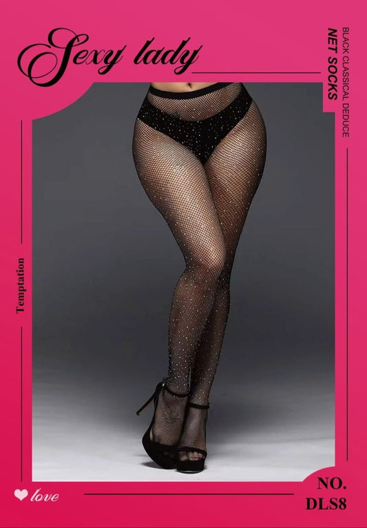 Women’s Elegant Black Net Stockings – Classic Mesh Design for a Chic, Confident Look