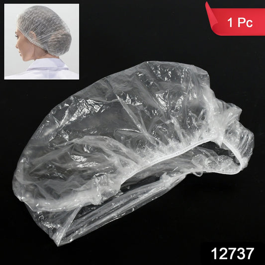 Disposable Plastic Shower Caps Clear Elastic Thick Bath Cap For Women Spahome Usehotel And Hair Salon (1pc)