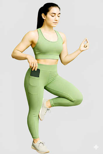 Pista Solid Women’s Leggings & Tights (Green Colour)