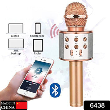 Wireless Bluetooth Recording Condenser Handheld Microphone Bluetooth Speaker Audio Recording Karaoke With Mic (Multicolor 1 Pc)